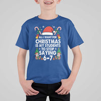 Funny Anti Six Seven Teacher Christmas T Shirt For Kid My Students To Stop Saying 67 Santa Hat Candy Canes - Wonder Print Shop