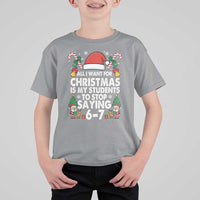 Funny Anti Six Seven Teacher Christmas T Shirt For Kid My Students To Stop Saying 67 Santa Hat Candy Canes - Wonder Print Shop