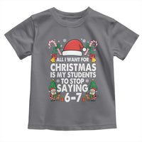 Funny Anti Six Seven Teacher Christmas Toddler T Shirt My Students To Stop Saying 67 Santa Hat Candy Canes - Wonder Print Shop