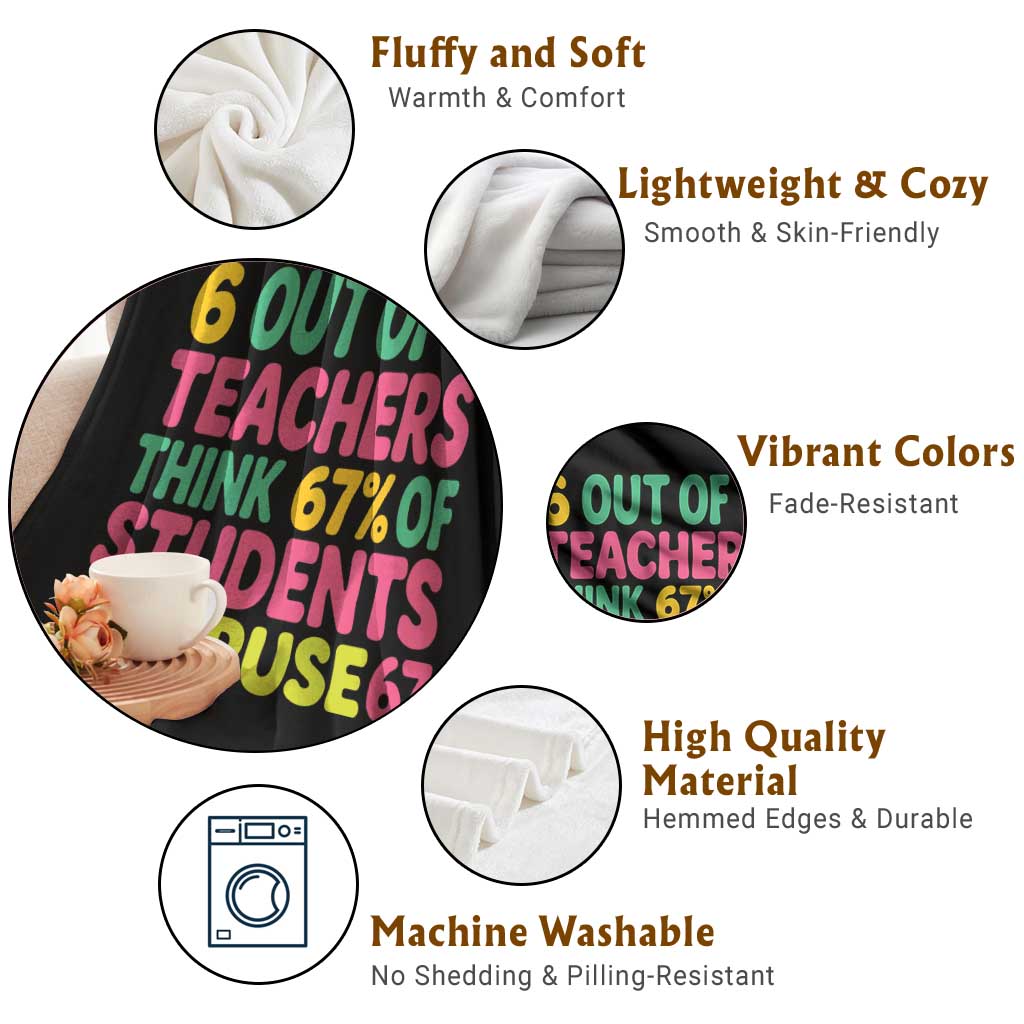 6 Out of 7 Teachers Think 67 Percent of Students Overuse 67 Throw Blanket Funny Viral Meme Educators - Wonder Print Shop