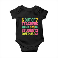 6 Out of 7 Teachers Think 67 Percent of Students Overuse 67 Baby Onesie Funny Viral Meme Educators - Wonder Print Shop