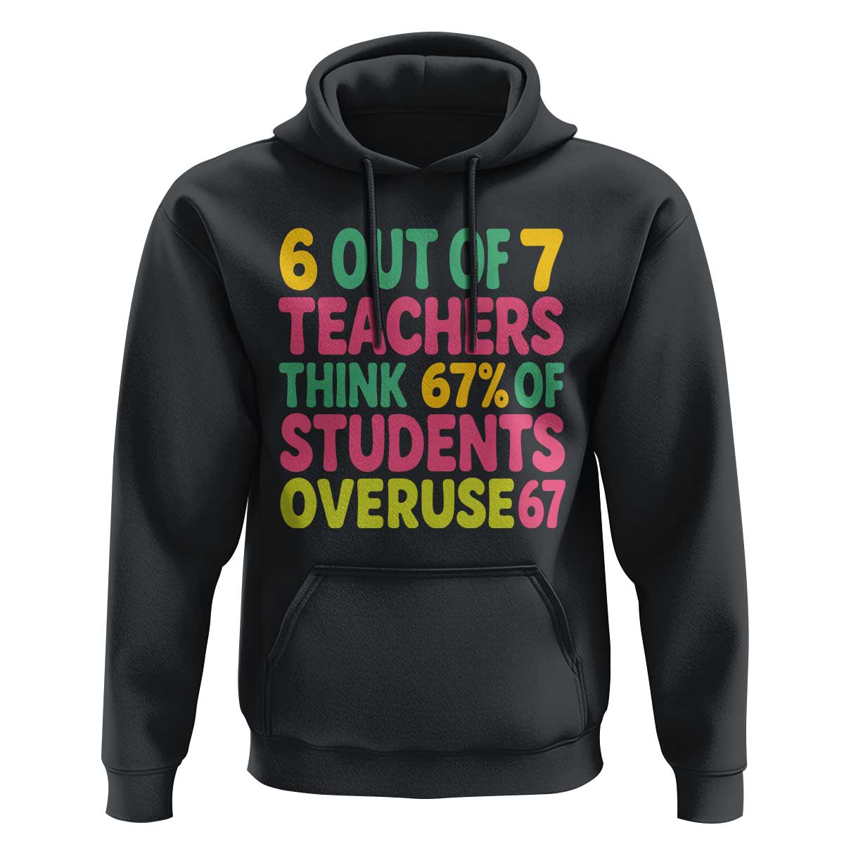 6 Out of 7 Teachers Think 67 Percent of Students Overuse 67 Hoodie Funny Viral Meme Educators - Wonder Print Shop