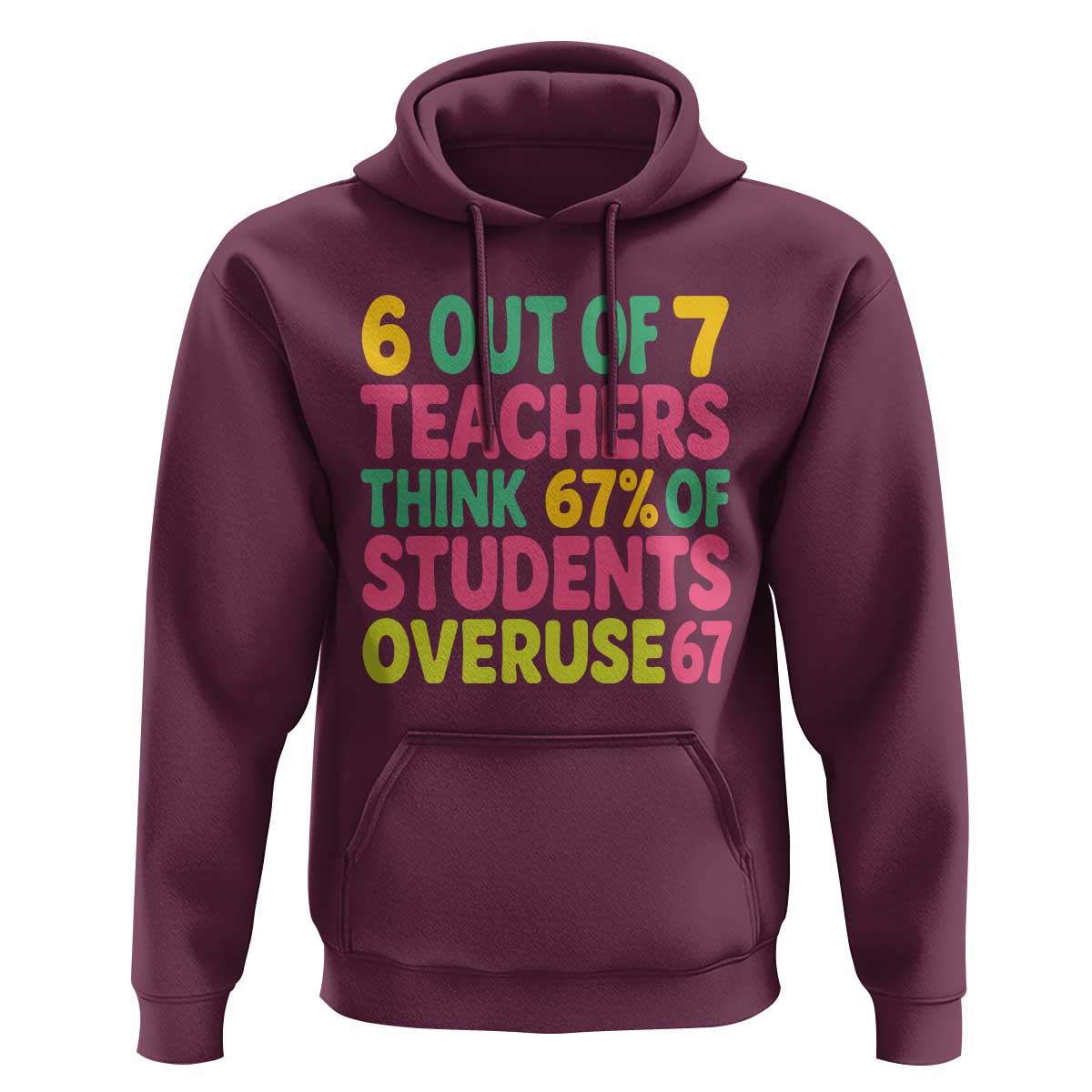 6 Out of 7 Teachers Think 67 Percent of Students Overuse 67 Hoodie Funny Viral Meme Educators - Wonder Print Shop