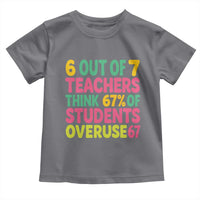 6 Out of 7 Teachers Think 67 Percent of Students Overuse 67 Toddler T Shirt Funny Viral Meme Educators - Wonder Print Shop
