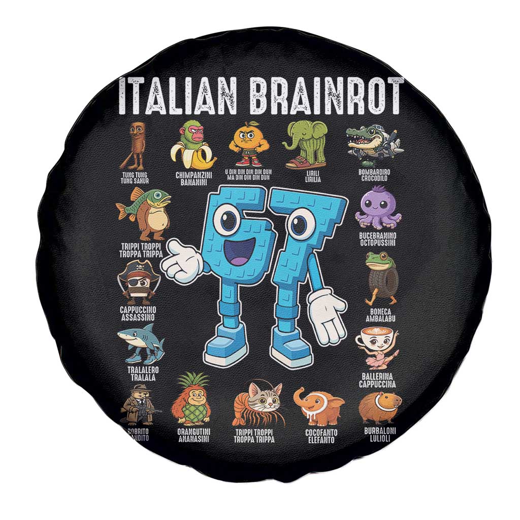 Italian Brainrot 67 Meme Spare Tire Cover Funny Six Seven Absurdist Viral Chaoscore Internet Humor Addicts - Wonder Print Shop