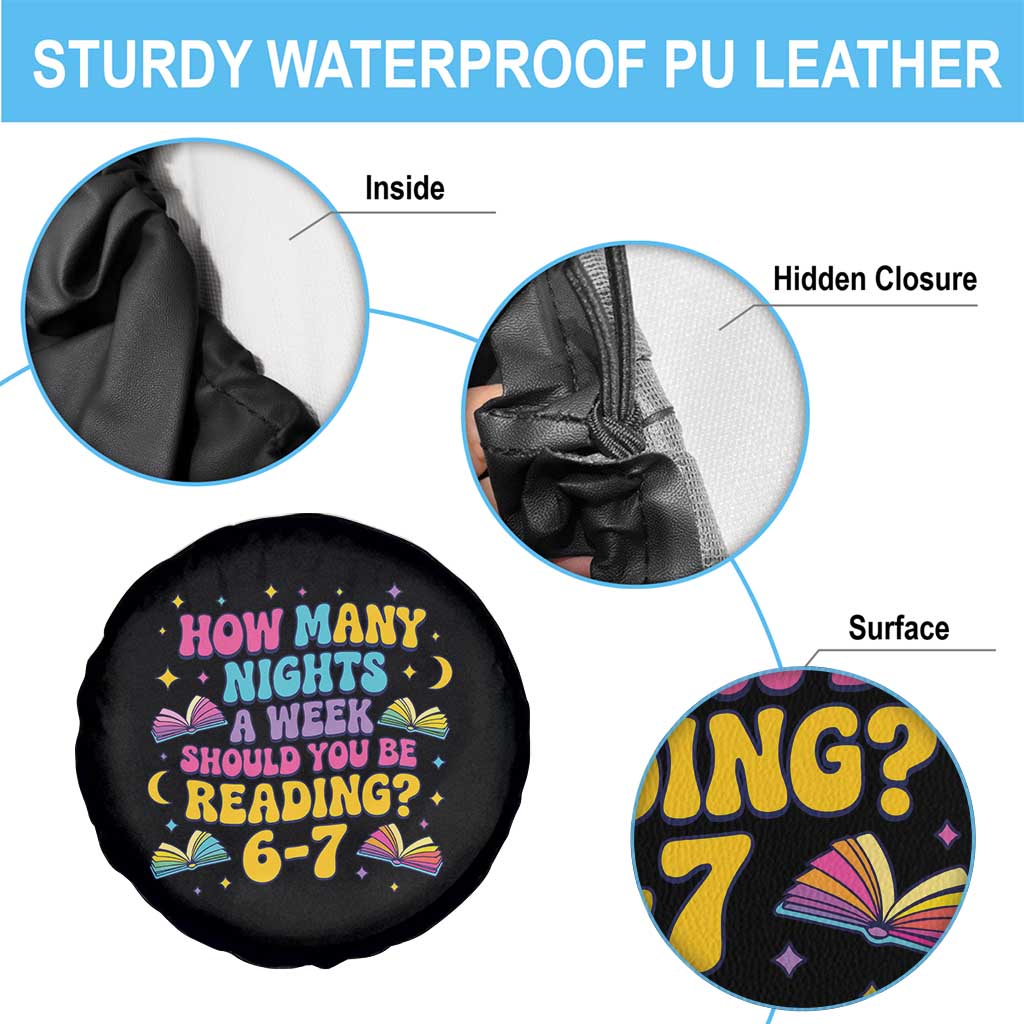 How Many Nights a Week Should You Be Reading 6 7 Spare Tire Cover Funny Book Meme for Teachers Students - Wonder Print Shop