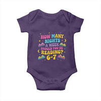 How Many Nights a Week Should You Be Reading 6 7 Baby Onesie Funny Book Meme for Teachers Students - Wonder Print Shop