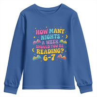 How Many Nights a Week Should You Be Reading 6 7 Youth Sweatshirt Funny Book Meme for Teachers Students - Wonder Print Shop