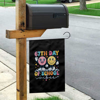 67th Day of School Vibes Garden Flag Cute Retro Smiling Face for Students & Teachers - Wonder Print Shop