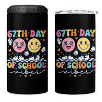 67th Day of School Vibes 4 in 1 Can Cooler Tumbler Cute Retro Smiling Face for Students & Teachers - Wonder Print Shop