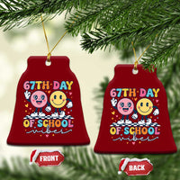 67th Day of School Vibes Ceramic Ornament Cute Retro Smiling Face for Students & Teachers - Wonder Print Shop