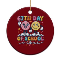 67th Day of School Vibes Ceramic Ornament Cute Retro Smiling Face for Students & Teachers - Wonder Print Shop