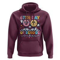 67th Day of School Vibes Hoodie Cute Retro Smiling Face for Students & Teachers - Wonder Print Shop