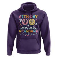 67th Day of School Vibes Hoodie Cute Retro Smiling Face for Students & Teachers - Wonder Print Shop