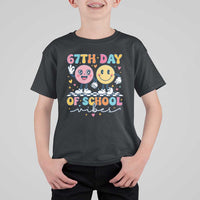 67th Day of School Vibes T Shirt For Kid Cute Retro Smiling Face for Students & Teachers - Wonder Print Shop