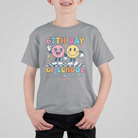 67th Day of School Vibes T Shirt For Kid Cute Retro Smiling Face for Students & Teachers - Wonder Print Shop