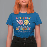 67th Day of School Vibes T Shirt For Women Cute Retro Smiling Face for Students & Teachers - Wonder Print Shop