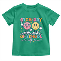 67th Day of School Vibes Toddler T Shirt Cute Retro Smiling Face for Students & Teachers - Wonder Print Shop