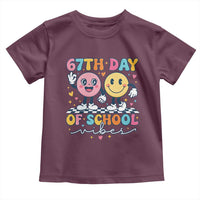 67th Day of School Vibes Toddler T Shirt Cute Retro Smiling Face for Students & Teachers - Wonder Print Shop
