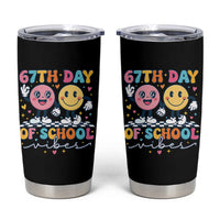 67th Day of School Vibes Tumbler Cup Cute Retro Smiling Face for Students & Teachers - Wonder Print Shop