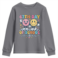 67th Day of School Vibes Youth Sweatshirt Cute Retro Smiling Face for Students & Teachers - Wonder Print Shop
