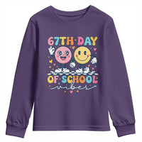 67th Day of School Vibes Youth Sweatshirt Cute Retro Smiling Face for Students & Teachers - Wonder Print Shop
