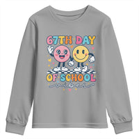 67th Day of School Vibes Youth Sweatshirt Cute Retro Smiling Face for Students & Teachers - Wonder Print Shop