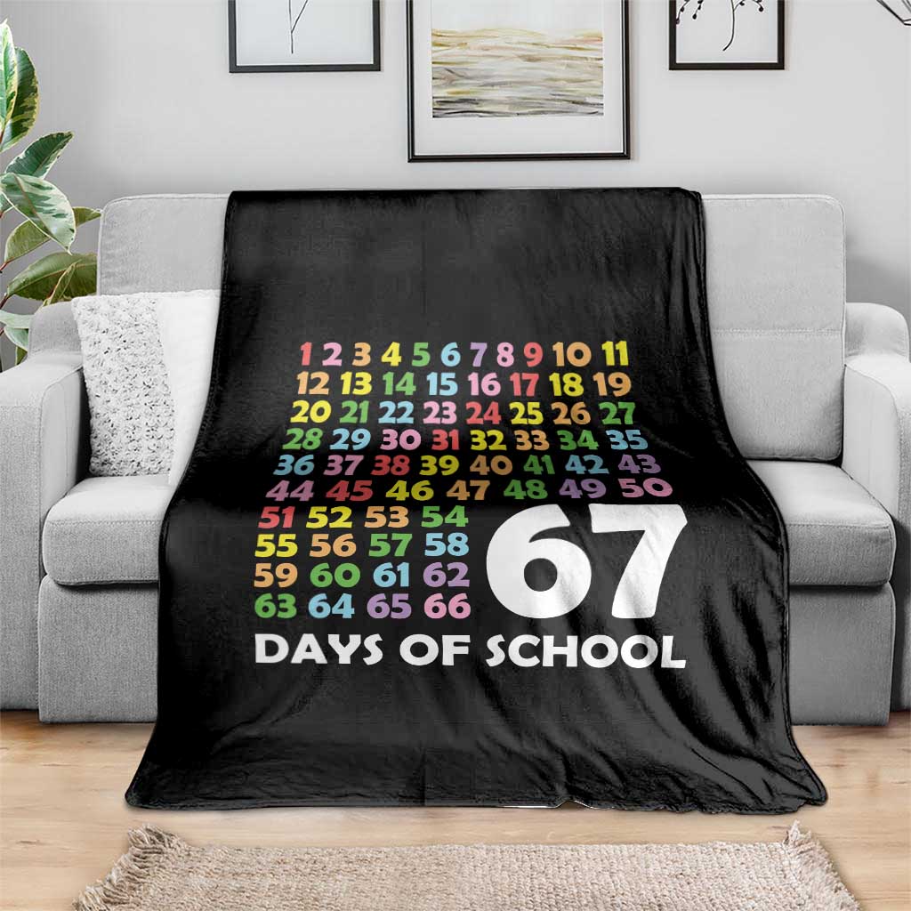 67 Days of School Throw Blanket Colorful Countdown Grid Milestone Classroom Fun - Wonder Print Shop