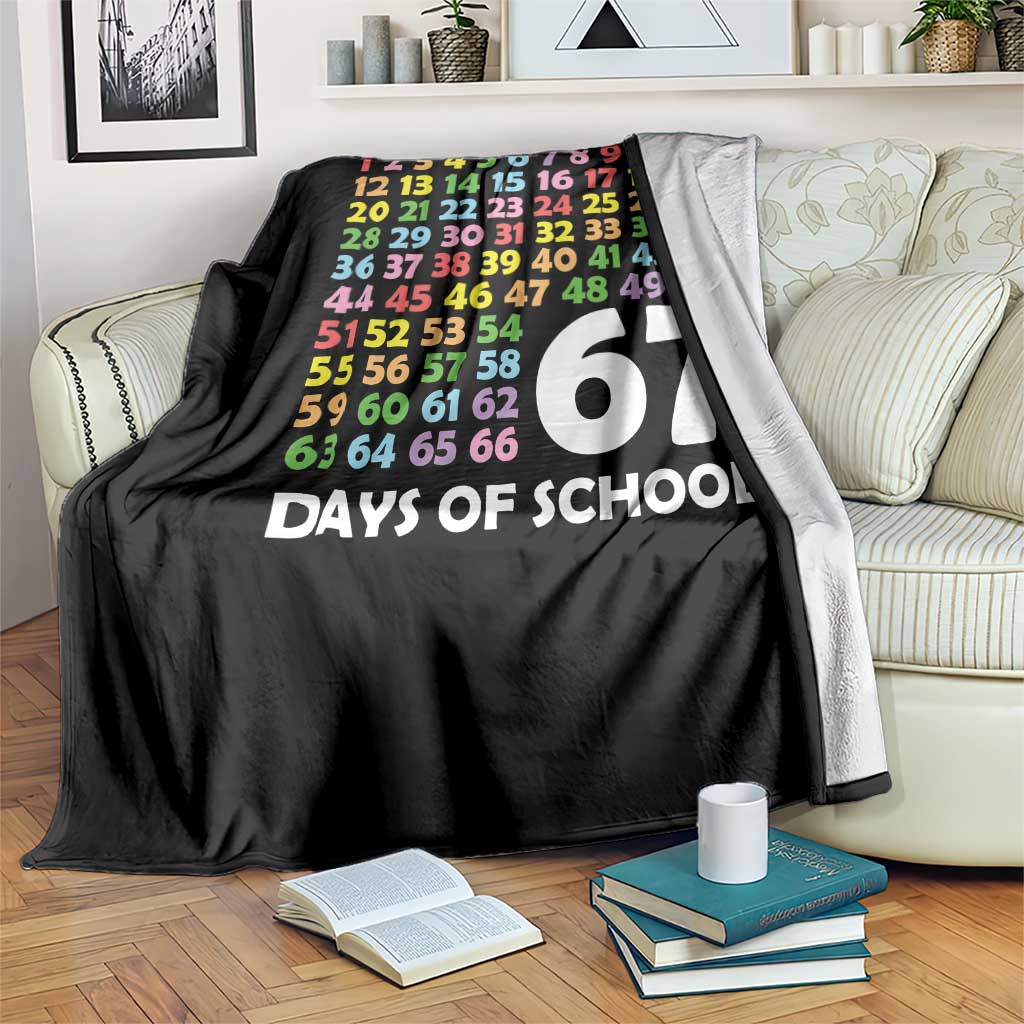 67 Days of School Throw Blanket Colorful Countdown Grid Milestone Classroom Fun - Wonder Print Shop