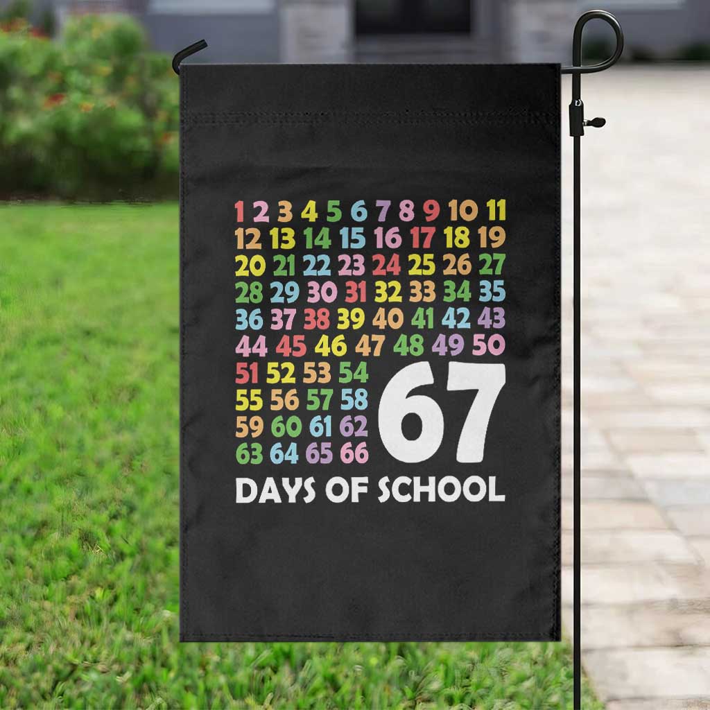 67 Days of School Garden Flag Colorful Countdown Grid Milestone Classroom Fun - Wonder Print Shop