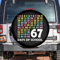 67 Days of School Spare Tire Cover Colorful Countdown Grid Milestone Classroom Fun - Wonder Print Shop
