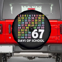67 Days of School Spare Tire Cover Colorful Countdown Grid Milestone Classroom Fun - Wonder Print Shop