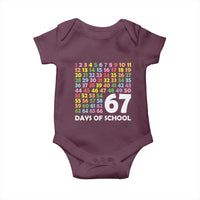 67 Days of School Baby Onesie Colorful Countdown Grid Milestone Classroom Fun - Wonder Print Shop