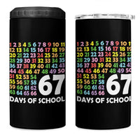 67 Days of School 4 in 1 Can Cooler Tumbler Colorful Countdown Grid Milestone Classroom Fun - Wonder Print Shop