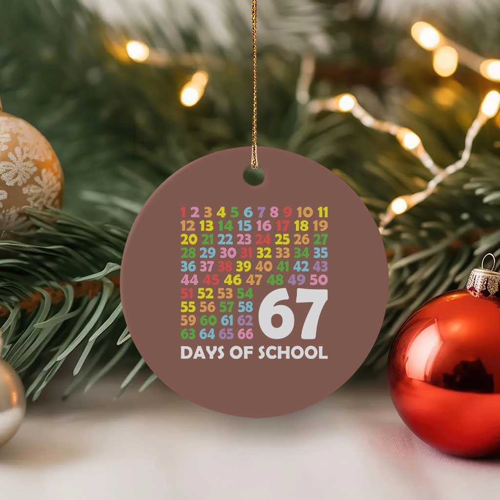 67 Days of School Ceramic Ornament Colorful Countdown Grid Milestone Classroom Fun - Wonder Print Shop