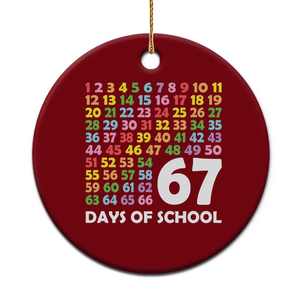 67 Days of School Ceramic Ornament Colorful Countdown Grid Milestone Classroom Fun - Wonder Print Shop