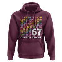 67 Days of School Hoodie Colorful Countdown Grid Milestone Classroom Fun - Wonder Print Shop