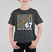 67 Days of School T Shirt For Kid Colorful Countdown Grid Milestone Classroom Fun - Wonder Print Shop