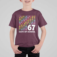 67 Days of School T Shirt For Kid Colorful Countdown Grid Milestone Classroom Fun - Wonder Print Shop