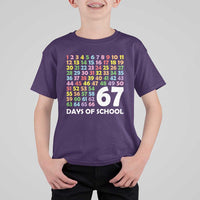 67 Days of School T Shirt For Kid Colorful Countdown Grid Milestone Classroom Fun - Wonder Print Shop