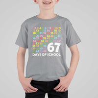 67 Days of School T Shirt For Kid Colorful Countdown Grid Milestone Classroom Fun - Wonder Print Shop