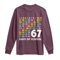 67 Days of School Long Sleeve Shirt Colorful Countdown Grid Milestone Classroom Fun - Wonder Print Shop