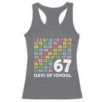 67 Days of School Racerback Tank Top Colorful Countdown Grid Milestone Classroom Fun - Wonder Print Shop