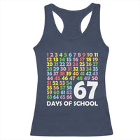 67 Days of School Racerback Tank Top Colorful Countdown Grid Milestone Classroom Fun - Wonder Print Shop