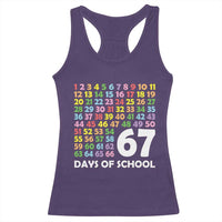 67 Days of School Racerback Tank Top Colorful Countdown Grid Milestone Classroom Fun - Wonder Print Shop
