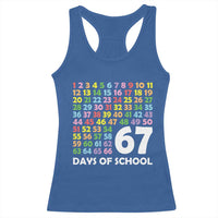 67 Days of School Racerback Tank Top Colorful Countdown Grid Milestone Classroom Fun - Wonder Print Shop