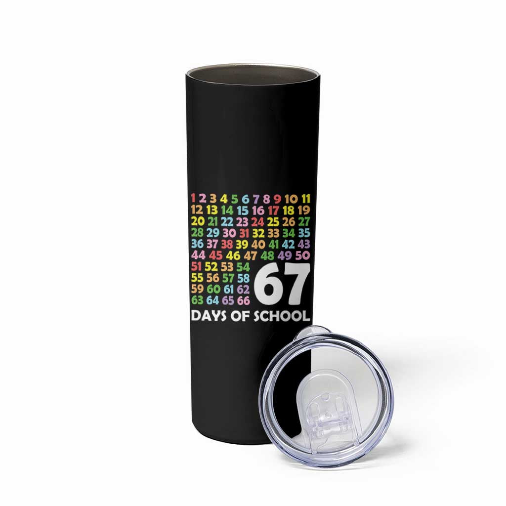 67 Days of School Skinny Tumbler Colorful Countdown Grid Milestone Classroom Fun - Wonder Print Shop