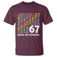 67 Days of School T Shirt Colorful Countdown Grid Milestone Classroom Fun - Wonder Print Shop