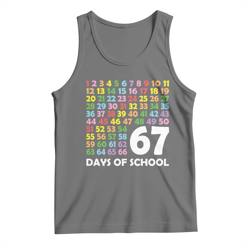 67 Days of School Tank Top Colorful Countdown Grid Milestone Classroom Fun - Wonder Print Shop