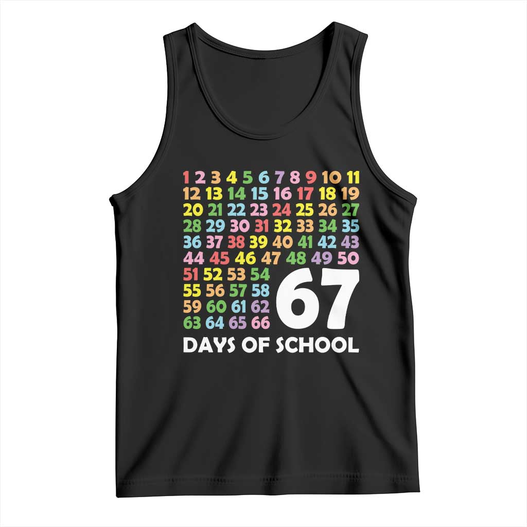 67 Days of School Tank Top Colorful Countdown Grid Milestone Classroom Fun - Wonder Print Shop